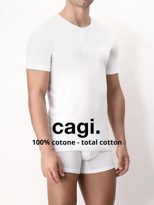 CAGI - T-shirt Serafino Uomo in cotone - 1308