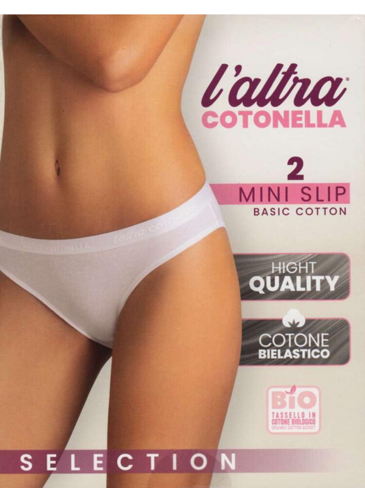 COTONELLA - Slip mini vita bassa elastico esterno 8125 - 6 Pezzi