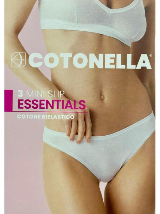 COTONELLA - Mini Slip in cotone bielastico 3165 - 6 Pezzi