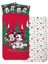 DISNEY - Completo letto MICKEY MOUSE NATALE 100% Cotone - Singolo