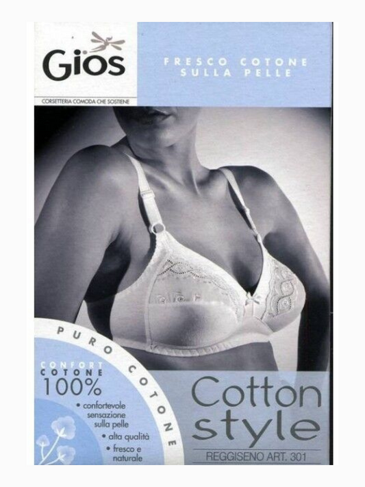 GIOS - Reggiseno in puro cotone con ricamo - Art.301