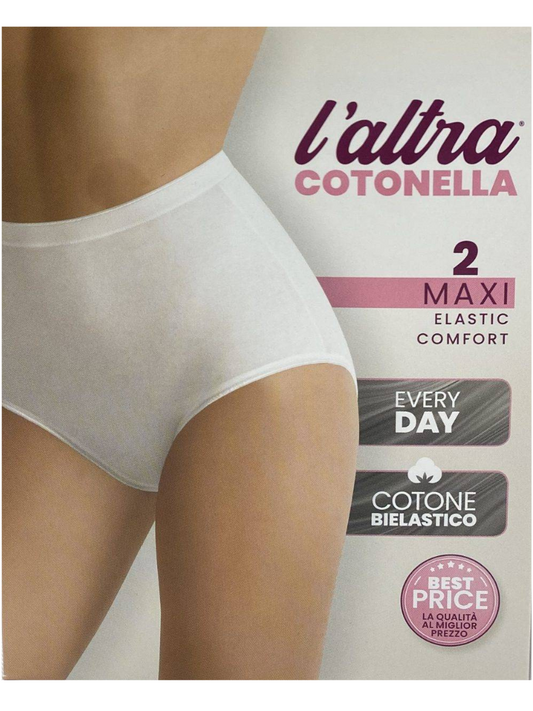 COTONELLA - Slip donna MAXI vita alta in cotone 3941 - 6 Pezzi