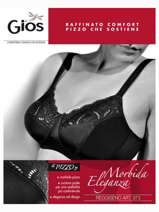 GIOS - Reggiseno foderato con pizzo - Art.973