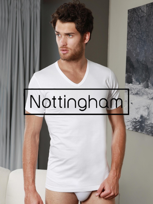 NOTTINGHAM - T-shirt scollo a V in cotone jersey 3 pezzi - TV6103