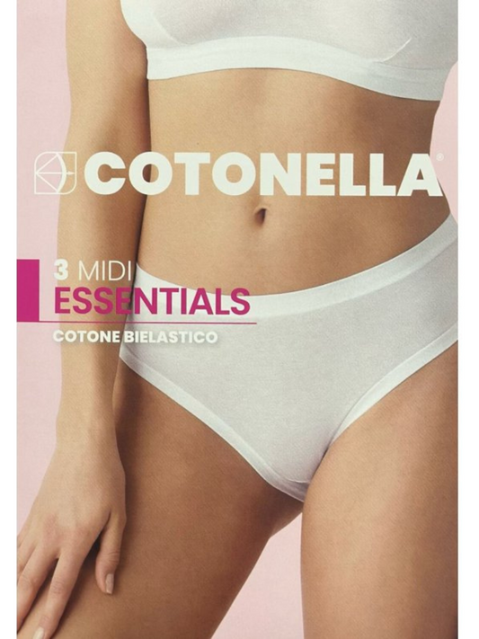 COTONELLA - Slip Midi donna in cotone 3363 - 6 Pezzi