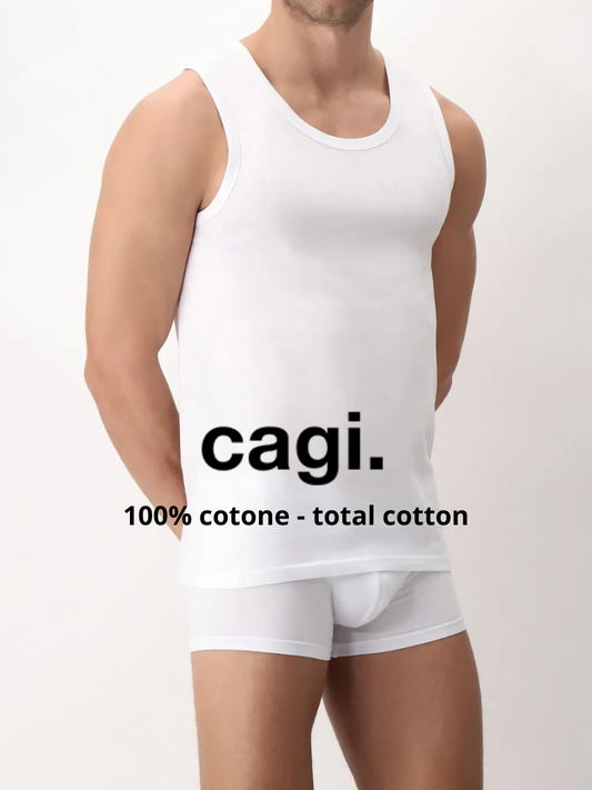 CAGI - Canotta Uomo Spalla Larga in cotone - 1106