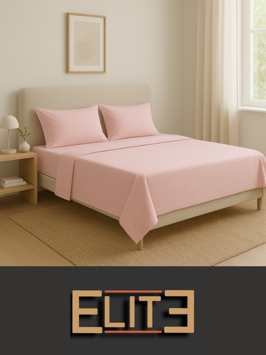 ELITE - Completo letto Matrimoniale in Cotone Tinta Unita