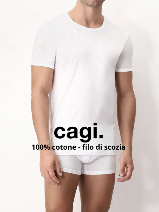 CAGI - T-shirt Girocollo Uomo in cotone Filo di scozia - 1318