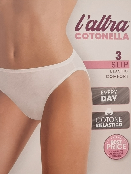 COTONELLA - Slip donna sgambato in cotone elasticizzato 3939 - 6 Pezzi