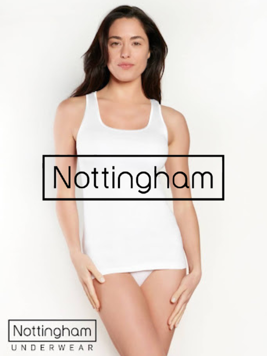 NOTTINGHAM - Canotta donna spalla larga caldo cotone con bordo in raso SOFFIO - 3 Pezzi