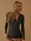 Maglia Manica Lunga Scollo Lollo in Cotone Elasticizzato Jadea 4056