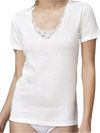 NOTTINGHAM - TM18W Maglietta mezza manica con pizzo in lana e cotone - 3 Pezzi