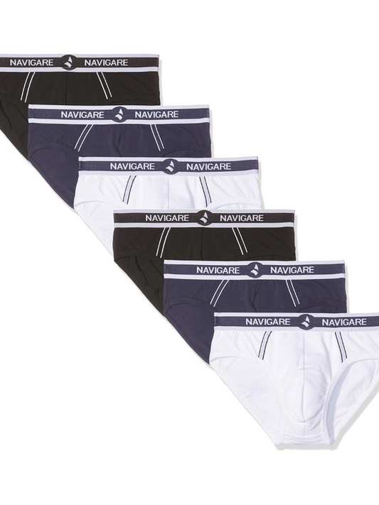 NAVIGARE - 314 Slip Uomo Cotone Elasticizzato Assortito - 6 Pezzi