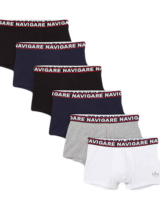 NAVIGARE - 322 Boxer Uomo Elastico Esterno Assortito - 6 Pezzi