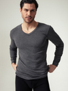 NAVIGARE - 114 Maglia Uomo Manica Lunga Scollo V Caldo Cotone - 3 Pezzi