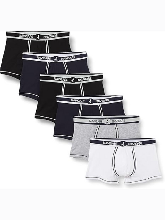 NAVIGARE - 312 Boxer Uomo Cotone Elasticizzato Assortito - 6 Pezzi