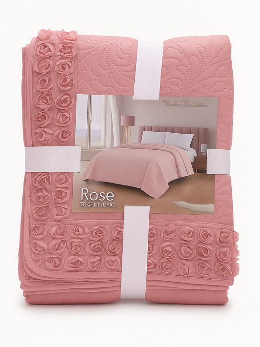 RENATO BALESTRA - Trapuntino con rose Matrimoniale 225x260 - ROSE