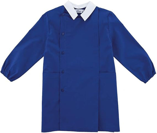 SIGGI - Grembiule Scuola bimbo Blu con bottoni laterali senza ricamo