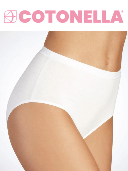 COTONELLA - Slip midi in cotone bielastico elastico esterno 8126 - 6 Pezzi