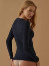 Maglia Manica Lunga Scollo Lollo in Cotone Elasticizzato Jadea 4056