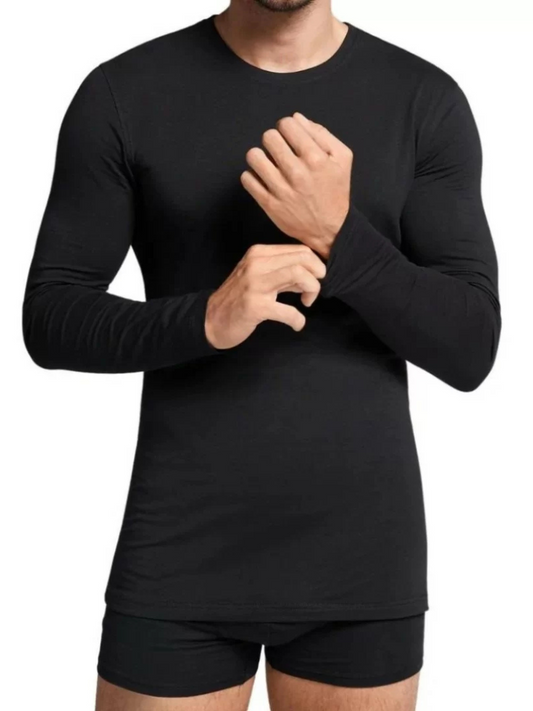 NAVIGARE - 113 Maglia Uomo Manica Lunga Girocollo Caldo Cotone - 3 Pezzi