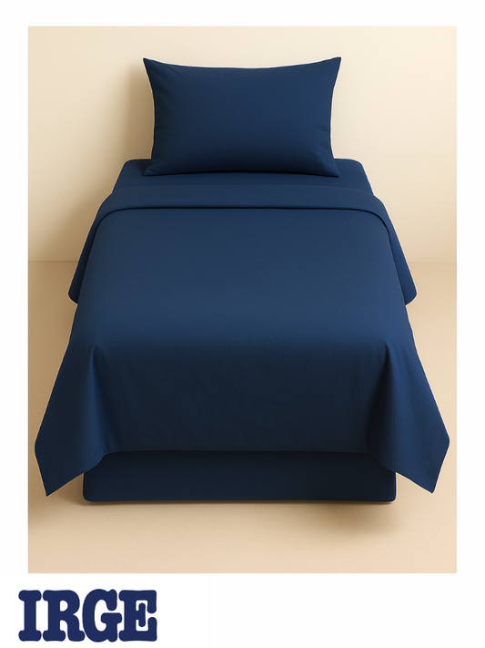 IRGE - Completo letto singolo in cotone tinta unita