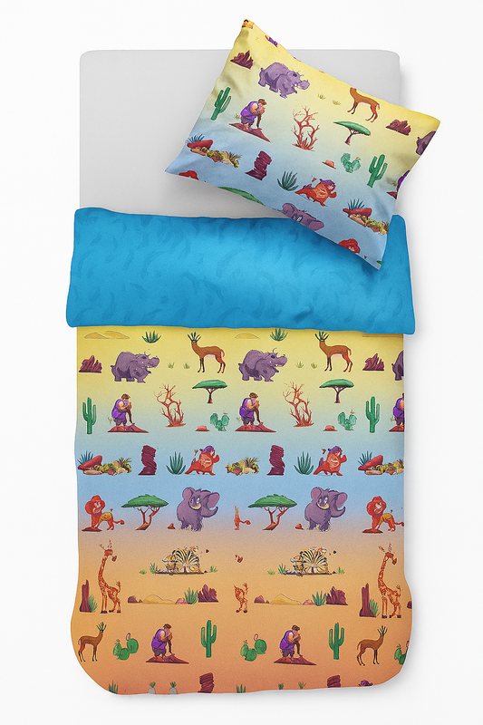 NOVIA - Completo Letto Singolo JUNGLE in cotone