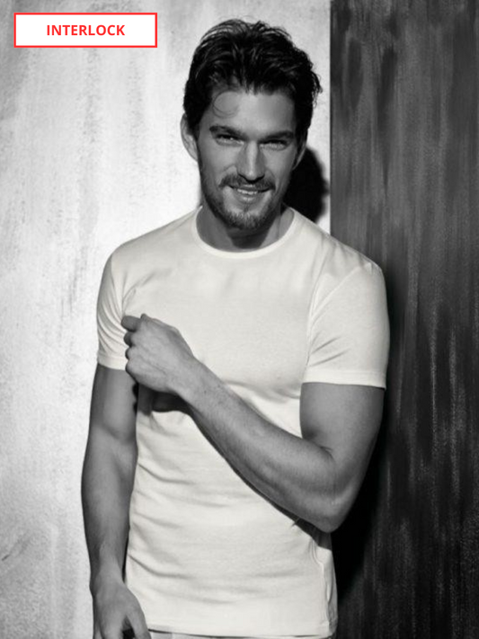 ENRICO COVERI - ET1210 T-shirt uomo lana-cotone bianco - 3 pezzi