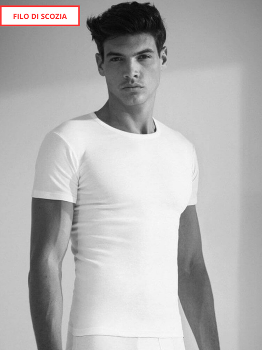 ENRICO COVERI - ET1130 T-shirt uomo girocollo filo di scozia - 3 pezzi