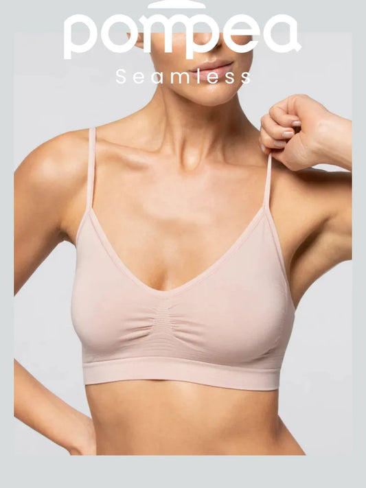 Pompea - Brassiere Spalla Stretta in Microfibra SEAMLESS - 3 Pezzi