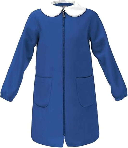SIGGI - Grembiule Scuola bimba Blu con Zip senza ricamo