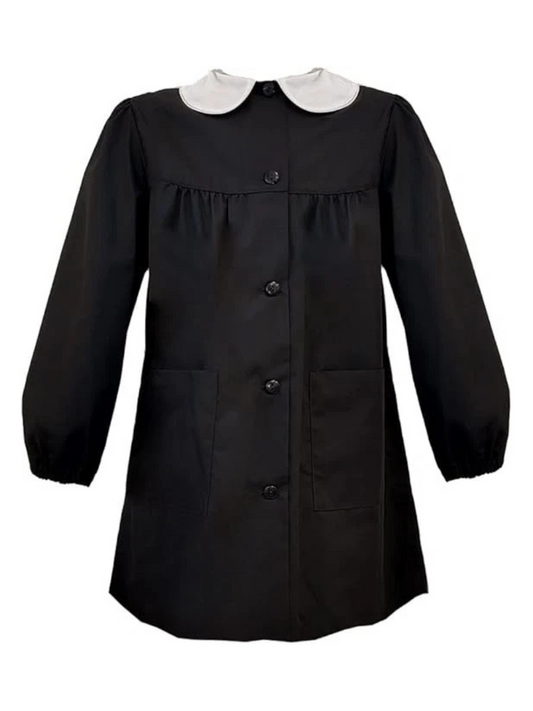 SIGGI - Grembiule Scuola Nero Bimba con bottoni e tasche