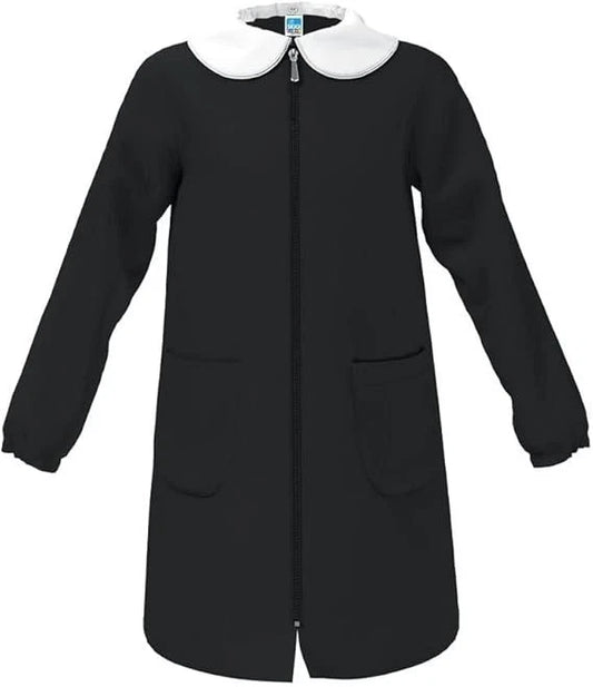 SIGGI - Grembiule Scuola Bimba Nero con zip senza ricamo