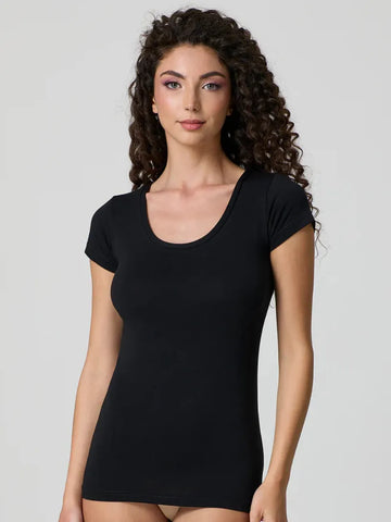 T-shirt Donna Scollo Tondo in Cotone Modal Jadea 4181