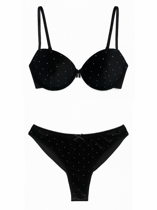 JADEA - Coordinato push-up + brasiliana in velluto linea GALA' - 4042