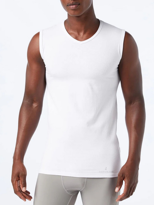 NAVIGARE - 575 Smanicato Uomo Scollo V in Cotone Elasticizzato - 3 Pezzi