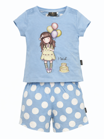 SANTORO - Pigiama bimba in cotone mezza manica - I WISH