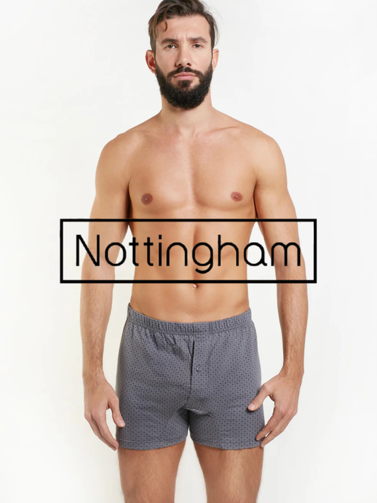NOTTINGHAM -  BX765 Boxer uomo in cotone apertura anteriore - 6 Pezzi