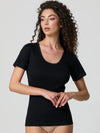 T-shirt Donna in Cotone e Profilo in Raso Jadea 9005 - 3 Pezzi