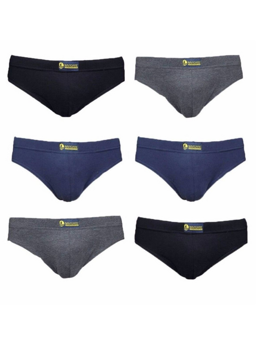 NAVIGARE - 574 Slip Uomo in Cotone Elasticizzato Elastico Esterno - 6 Pezzi