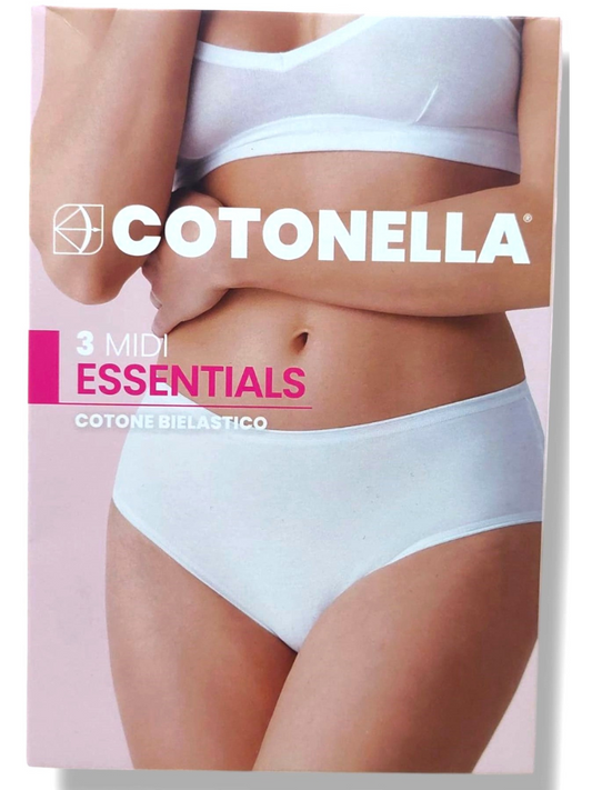 COTONELLA - Slip donna midi in cotone elasticizzato 3940 - 6 Pezzi