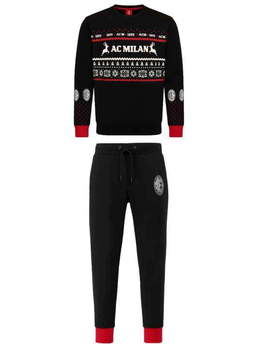 Tuta da uomo felpata MILAN NATALIZIA - PIGM F10 N001