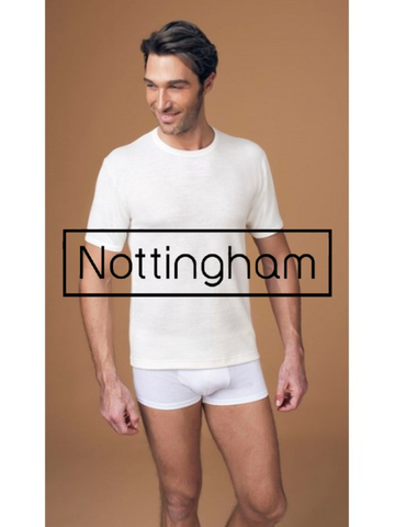 NOTTINGHAM - T-shirt uomo in lana e cotone girocollo - TM18