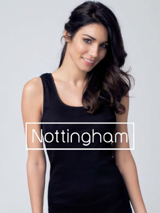 NOTTINGHAM - Canotta donna spalla larga con bordino lucido - VL4014 - 3 Pezzi