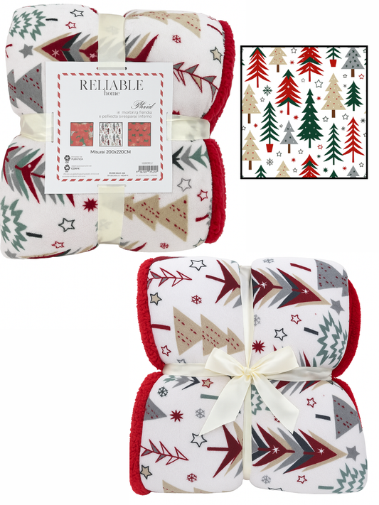 RELIABLE - Plaid sherpa natalizio + busta 200x220 cm