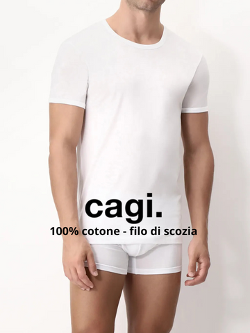 CAGI - T-shirt Girocollo Uomo in cotone Filo di scozia - 1318