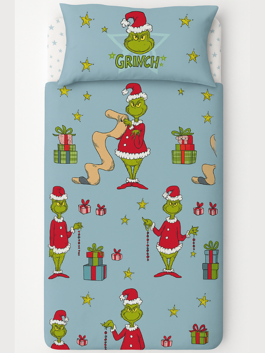 HERMET - Completo letto THE GRINCH 1 Piazza in 100% cotone