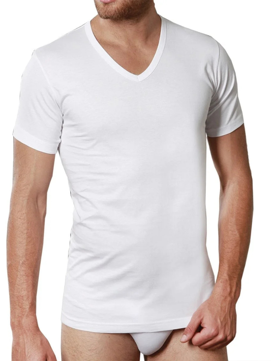 NOTTINGHAM -  T-shirt scollo a V in cotone jersey 3 pezzi - TV6103