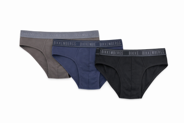 BIKKEMBERGS - Slip uomo elastico esterno 3 pezzi Assortiti