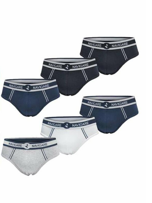 NAVIGARE - 314 Slip Uomo Cotone Elasticizzato Assortito - 6 Pezzi